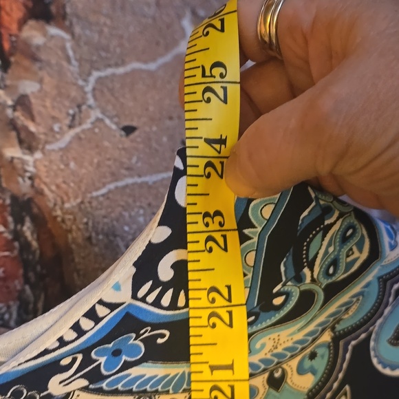 Allison Daley Black and Blue Paisley Sleeveless Midi Dress, Sz 18 - Picture 7 of 8